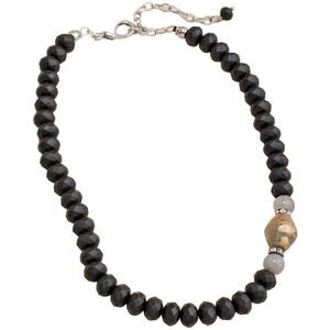 Chico's Black Beaded Singlestrand Necklace Retired